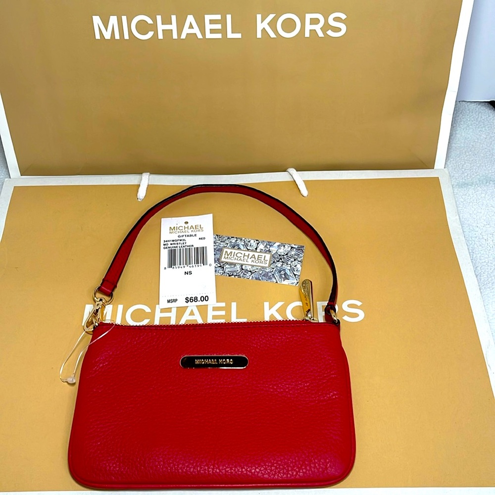 ‼️NEW Michael MICHAEL KORS MD Wristlet Genuine Pebble Leather—Authentic‼️